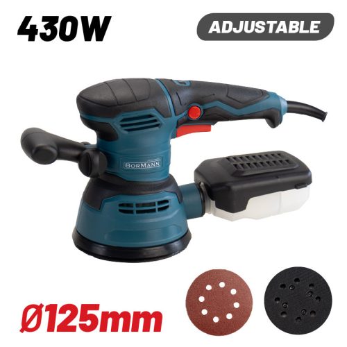BORMANN Lite Excenter csiszoló 430W 125mm, 4000-13500rpm, porgyűjtős (BSS2470)