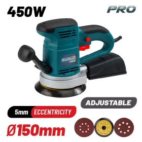   BORMANN Pro Excentercsiszoló gép 450 W, 125/150 mm, 4000–13000 ford./perc (BSS5000)