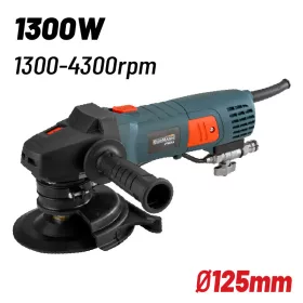   BORMANN Pro NEDVES POLÍROZÓ CSISZOLÓ GÉP 1300 W, 125 mm, VÁLTOZTATHATÓ SEBESSÉG 1300-4200 ford./perc (BTC6350)