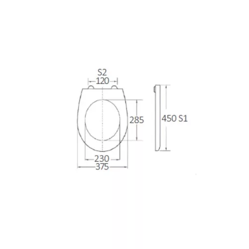 Bormann WC-ülőke Sagitta gyorskioldással, duroplast, 450 × 375 mm (BTW1030)