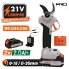 NAKAYAMA PRO Akkumulátoros szénkefementes metszőolló, 21V, 35 mm vágáskapacitás, 2 x 2 Ah akku, kofferben (EC1435)