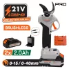 NAKAYAMA PRO Akkumulátoros szénkefementes metszőolló, 21V, 40 mm vágáskapacitás, kofferben, progresszív vágás, átmérő 0-15/0-40mm,, 2x2Ah (EC1440)
