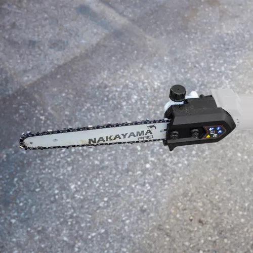 NAKAYAMA PRO Akkumulátoros teleszkópos ágvágó láncfűrész (magassági ágvágó), 21V, 20 cm, SOLO (csak a gép) (EC1620)
