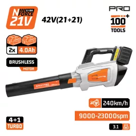   NAKAYAMA PRO Akkus lombfúvó 42 V, szénkefementes, 240 km/h, 2×4 Ah akkuval (EC1719X44)