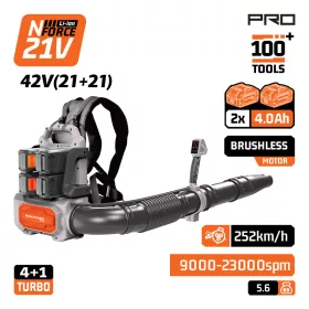   NAKAYAMA PRO akkumulátoros lombfúvó, szénkefementes, 2x4,0 Ah, 40 V, Li-Ion (EC1723X44)