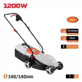   NAKAYAMA Elektromos fűnyíró 1200 W, 32 cm vágásszélesség, 25 literes fűgyűjtővel  (EM3220)