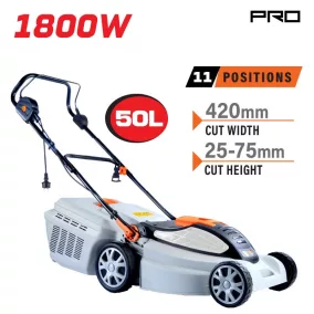   NAKAYAMA PRO Elektromos fűnyíró, 1800W, 42 cm vágásszélesség, 50 l fűgyűjtő (EM4020)