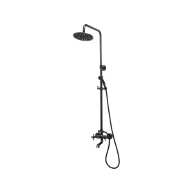   FALA Zuhanyoszlop Retro Black 1 kádtöltő csapteleppel, 20 cm-es fejzuhannyal, fekete (75809)