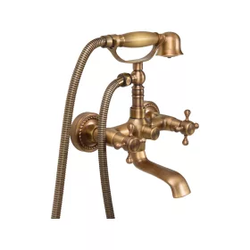   FALA Kádtöltő csaptelep Retro Bronze 1 zuhanyszettel, kétkaros, bronz (75828)