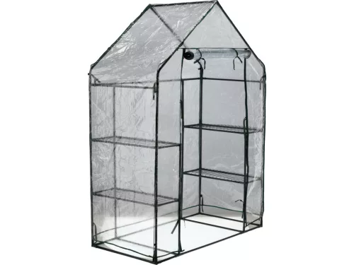 FLO Fóliasátor 4 polccal, 143 × 73 × 195 cm, 110 g/m² PVC borítással (90030)