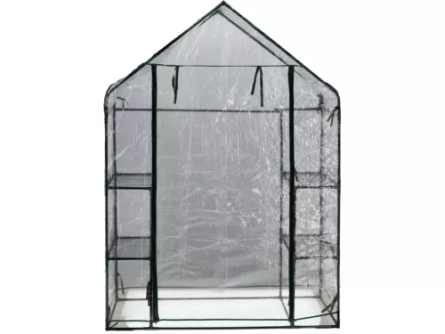 FLO Fóliasátor 4 polccal, 143 × 73 × 195 cm, 110 g/m² PVC borítással (90030)