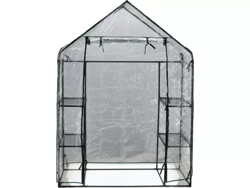 FLO Fóliasátor 4 polccal, 143 × 73 × 195 cm, 110 g/m² PVC borítással (90030)
