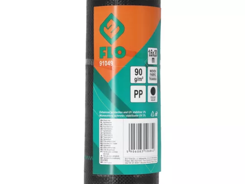 FLO Gyomelnyomó agroszövet 1,6 × 20 m, 90 g/m², fekete (91049)