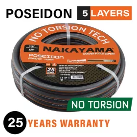  NAKAYAMA PRO Kerti locsolótömlő 50 m, 1/2” 5 rétegű tömlő 28 bar nyomáshoz "POSEIDON" (GH1250)