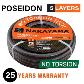   NAKAYAMA PRO Kerti locsolótömlő 25 m, 5/8” 5 rétegű tömlő 28 bar nyomáshoz "POSEIDON"  (GH5825)