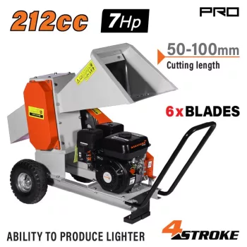   NAKAYAMA PRO Benzinmotoros tűzifa-aprító és ágdaraboló (7LE, max. 60mm ágátmérő, 5-10cm vágáshossz) (GS8700)