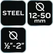 NEO Csővágó fogó acélhoz, 12-50 mm (1/2''-2'') (02-406)