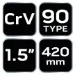 NEO Csőfogó 90fok, 1,5", CV, 420mm (02-424)
