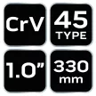 NEO Csőfogó 45fok, 1", CrV Line, 330mm (02-426)