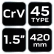NEO Csőfogó 45fok, 1,5" , CrV, Line, 420mm (02-427)
