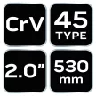 NEO Csőfogó 45fok, 2" , CrV, Line, 530mm (02-428)