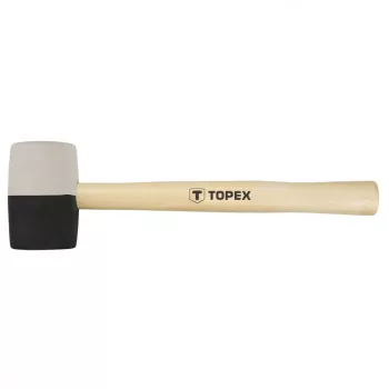  TOPEX Gumikalapács 58mm/450g, fekete-fehér, fa nyél (02A354)