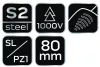 NEO Csavarhúzó SL/PZ1 80mm, 1000V, szigetelt (04-219)