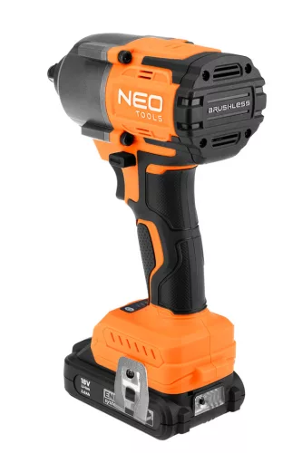 NEO Akkus szénkefementes ütvecsavarozó, 1/2" (négyszög) Energy+, 18V, 850Nm, akku nélkül (04-608)