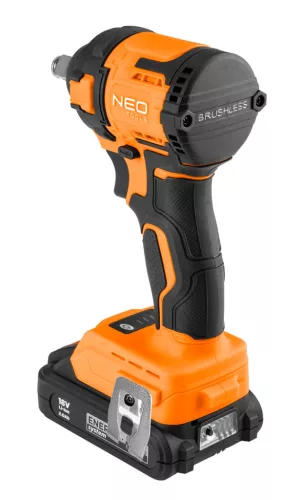 NEO Akkus szénkefementes ütvecsavarozó 1/2"(négyszög), Energy+, 18V, Kompakt méret, 350NM akku nélkül! (04-613)