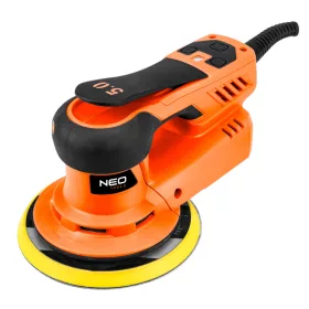   NEO Excentercsiszoló,szénkefementes motor, 350W/150mm, 6 fokozatú ford.szám szabályzás, porszívó csatlakozó (04-721)
