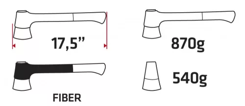 VERTO Balta 870g, fej 540g, üvegszál nyél 17.5" (05G101)