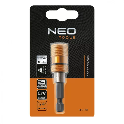 NEO TOLDÓSZÁR BEHAJTÓSZÁR Csavarhúzó bitekhez 60MM KUPLUNGOS (06-071)