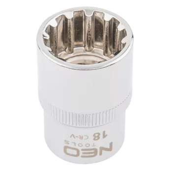 NEO Dugókulcs 18mm, 1/2", SPLINE (08-590)