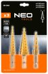 NEO Lépcsős fúrókészlet, 3db-os, HSS-Titán, 3-20mm, hatszög szárral (08-948)