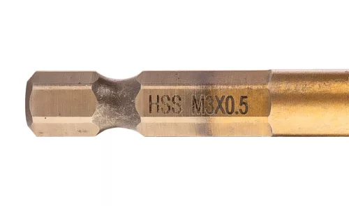 NEO Gépi menetfúró, 2az1ben előfúró éllel, HSS-Titán, M3X0,5mm, hatszög szárral (08-949)