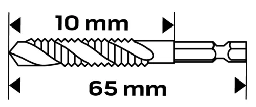 NEO Gépi menetfúró, 2az1ben előfúró éllel, HSS-Titán, M3X0,5mm, hatszög szárral (08-949)