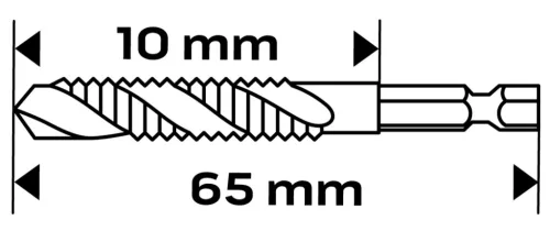 NEO Gépi menetfúró, 2az1ben előfúró éllel, HSS-Titán, M4X0,7mm, hatszög szárral (08-951)