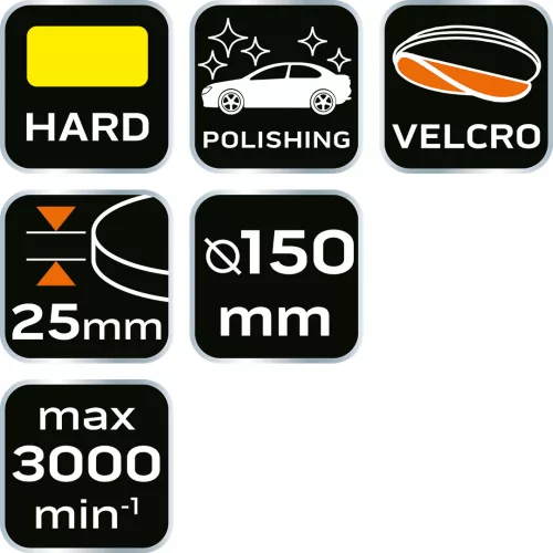 NEO Polírkorongok, 150 x 150mm x 25mm, kemény szivacs (08-980)