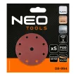 NEO Csiszolókorong tépőzáras 150mm, P120, 9 lyukkal, 5db, 04-721-hez (08-994)