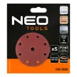 NEO Csiszolókorong tépőzáras 150mm, P240, 9 lyukkal, 5db, 04-721-hez (08-996)