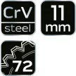 NEO Racsnis csillag-villáskulcs, félig nyitott, 11mm (09-258)