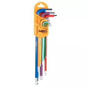   NEO IMBUSZKULCSKÉSZLET 9db HOSSZÚ 1.5-10mm, színes (09-512)