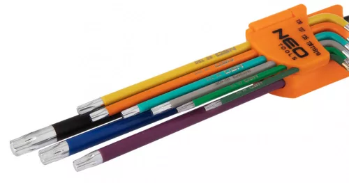 NEO Torxkulcs KÉSZLET, T10-50, 9db, színes (09-518)