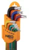 NEO Torxkulcs KÉSZLET, T10-50, 9db, színes (09-518)
