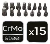 NEO Törtcsavar-kihajtó készlet, 1/2", 15db, 3-14mm (M6-M24) (09-607)