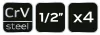NEO Tőcsavar-kihajtó készlet, 1/2", 4db, 6-12mm (M6-M12) (09-608)