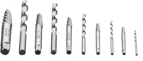 NEO Törtcsavar-kihajtó készlet, négyszög vég, vezetőfúrókkal, 10db, 2-14mm (M3-M18) (09-609)