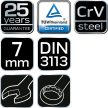 NEO Csillag-villáskulcs 7x110mm, CrV, DIN3113 (09-707)