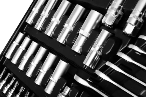 NEO Dugókulcskészlet 1/2", 3/8", 1/4", 216db (10-216)