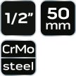 NEO Hosszabító szár ütvecsavarozókhoz 1/2" 50mm (10-250)